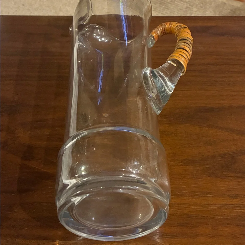 Carl Aubock Martini Pitcher Vintage Mid Century  Clear Glass  Applied Handle